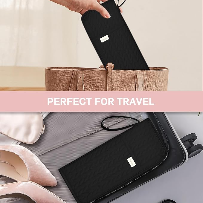 KarSyon Hot Tools Organizer Heat Resistant Mat Case Hair Tools Holder Travel Bag Portable Hair Styling Tools Cover Pouch for Curling Iron,Flat Iron,Hair Straightener (Black)