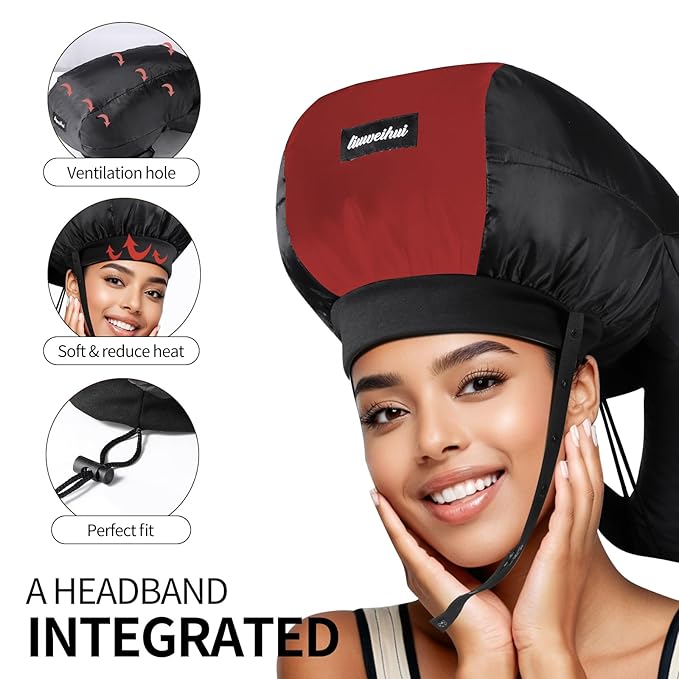 Hooded Hair Dryer， Ideal Hair Diffuser for Curly Hair， Your Ultimate Solution - Spacious Capacity Blow Dryer Cap for Rapid Styling of Curls