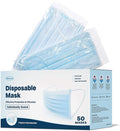 WECARE Disposable Face Mask Individually Wrapped - 50 Pack, Blue Masks 3 Ply
