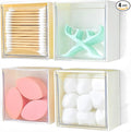 Josphlies Qtip Holder Wall Mount for Cotton Swabs, Balls, Pads, Hair Ties,Floss Picks- Small Plastic Bathroom Wall Organizers and Storage Set,Bedside Shelf,Home Decor,Dorm Room Essentials (4)