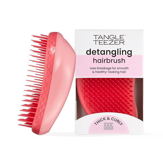 Tangle Teezer Original Detangler Brush for Thick & Curly Hair, Pink Punch