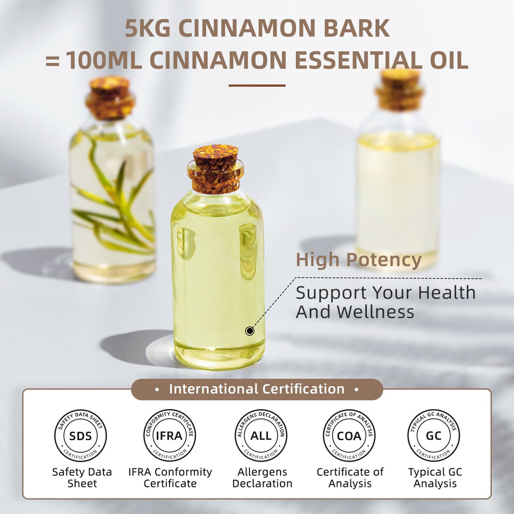HIQILI Cinnamon Bark Essential Oil for Versatile DIY, Diffuser & Skin