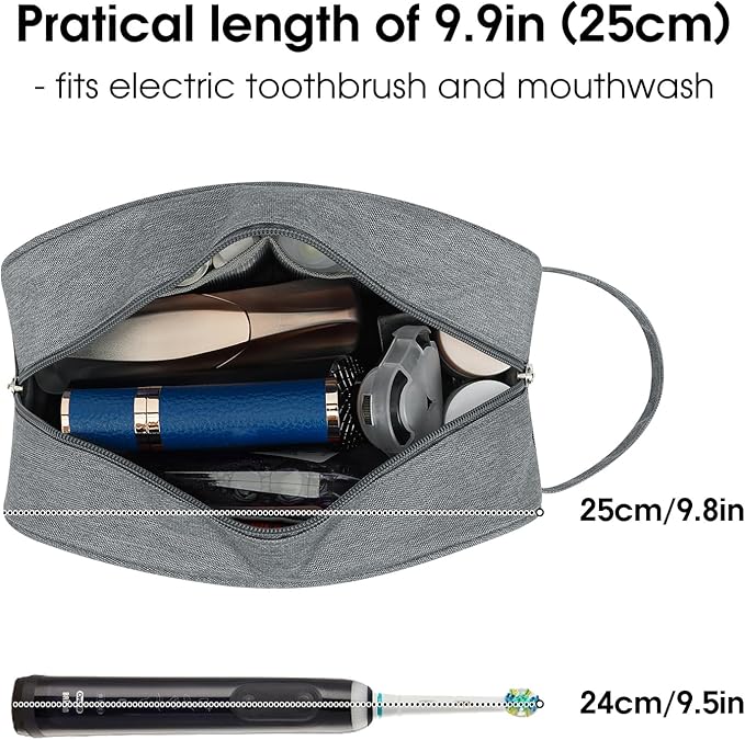 Narwey Travel Toiletry Bag for Women Traveling Dopp Kit Men Toiletries Bag Cosmetic Bag Makeup Bag Medicine Bag for Traveling (Grey)