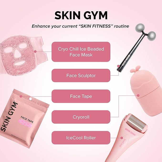 Skin Gym Ice Globe Beauty Balls, Pink Liquid Cryocicles, Cooling Face Roller for Smooth Skin & Enhanced Glow