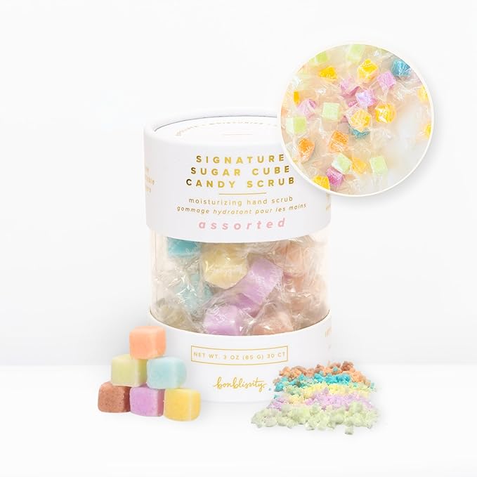 Bonblissity Sugar Cubes Candy Scrub, 30 pcs Assorted Scents, Spa Gift Set