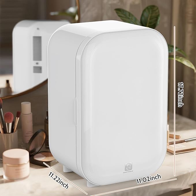 Kikihouse 22L Mini Skincare Fridge, Beauty Fridge for Cosmetic Storage, 44°F Intelligent Temperature Control, Personal Small Makeup Refrigerator for Bedroom, Dorm