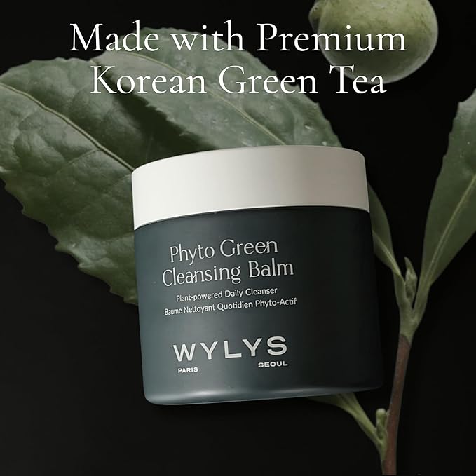 WYLYS Korean Green Cleansing Balm Makeup Remover All Natural K Beauty | Gentle Daily Face Cleansing Balm for Dry Skin | Jojoba, Babassu, Apricot, Green Tea Oil & More