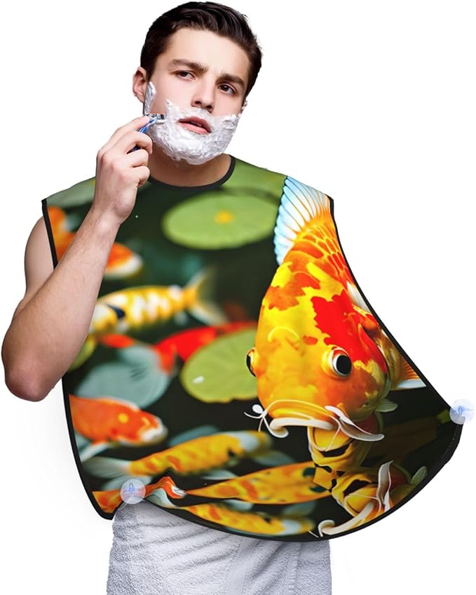 Pinks Cotton Candy Print Beard Bib Shaving Apron, Beard Hair Trimming Cape Gift For Dad