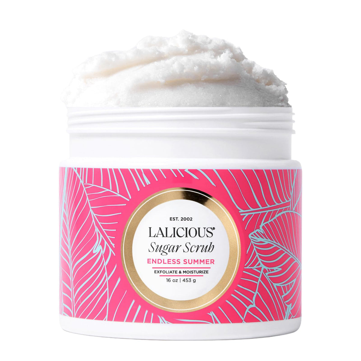 LALICIOUS Sugar Coconut Exfoliating & Moisturizing Body Scrub | Sugar & Coconut Oil | Pre-Shave Scrub for Ingrown Hairs & Razor Bumps | Gently Buffs & Smooths Sensitive Skin | No Parabens | Large 16oz