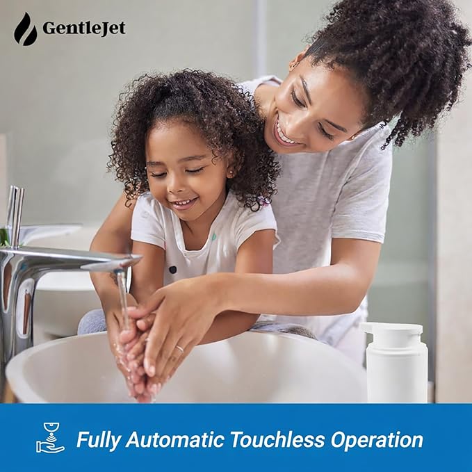 GentleJet SimpleFoam Automatic Foaming Soap Dispenser Touchless Sensor, USB-C Rechargeable, IPX5 Waterproof, Dual Output for Bathroom Kitchen Sink, ABS Compact Design