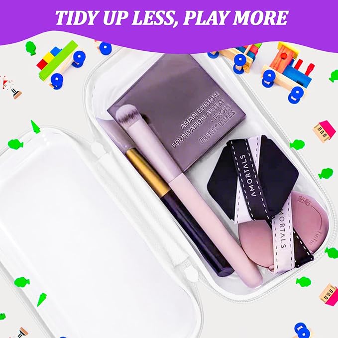 YOQIVEXU 3 Pcs Clear Hard Zipper Case, Hard Shell Plastic Clear Organizer Bag, Transparent Makeup Pouches, Portable Box for Travel Toiletries Storage Bins (White)