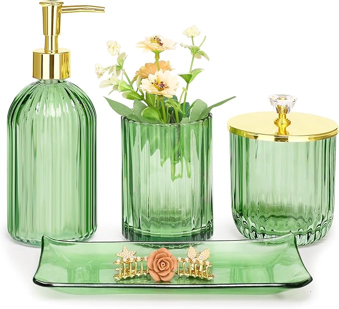 Haturi Glass Bathroom Accessories Set