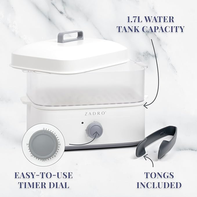 Zadro Towel Steamer with Tongs, 850W Heater, 8L Tray, 1.7L Tank, 30-min Timer for Facials, Manicures, Pedicures, Shaving (13"x12", 120V/850W, 8L, Chocolate)