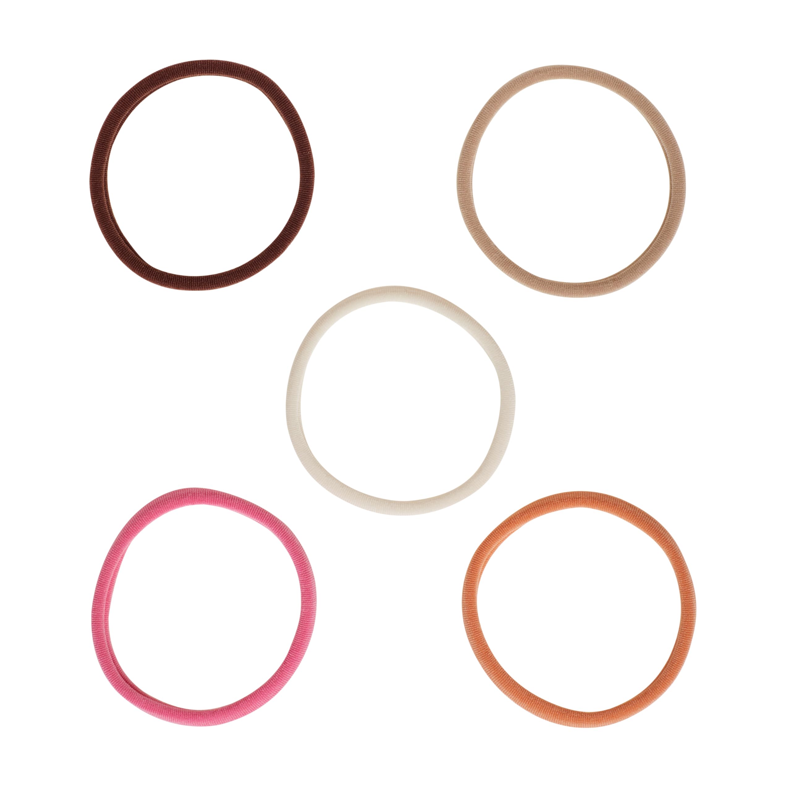 Goody Ouchless Seamless Hair Elastics, 10 Ct,Warm Tones, Damage-Free Gentle Hold Ties, No Snag or Pull, For All Occasions, Chic Styling Accessories for Women & Men, All Hair Types