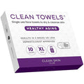 Clean Skin Club Healthy Aging Clean Towels® XL, Travel Pack, Smooths Fine Lines Wrinkles & Texture, Disposable Face Towels, Anti-Aging Dry Wipes, TSA-Approved Travel Essential, 10 Ct