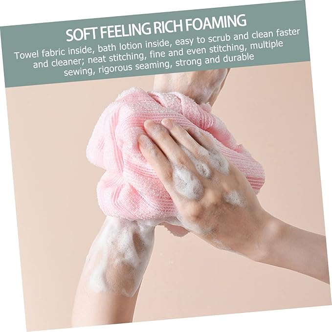 Ipetboom Portable Exfoliating Back Scrubber Strap Dual-Sided Bath Wash Cloth for Deep Cleansing and Relaxation Eco-Friendly Material Travel-Friendly Design for Home Use Go Bathing