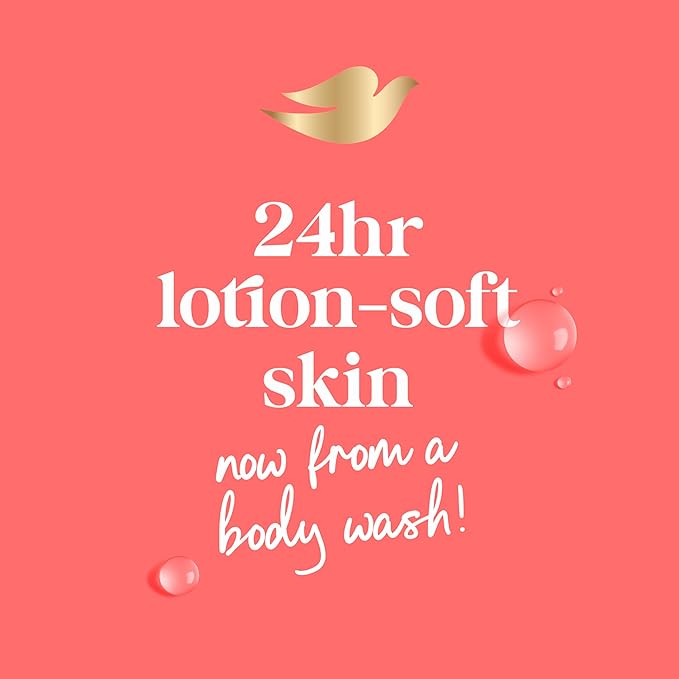 Dove 24hr Lotion Body Wash Rebalance White Peach & Rice Milk, 30.6 oz | Moisturizing body wash with MicroMoisture and a calming peach scent