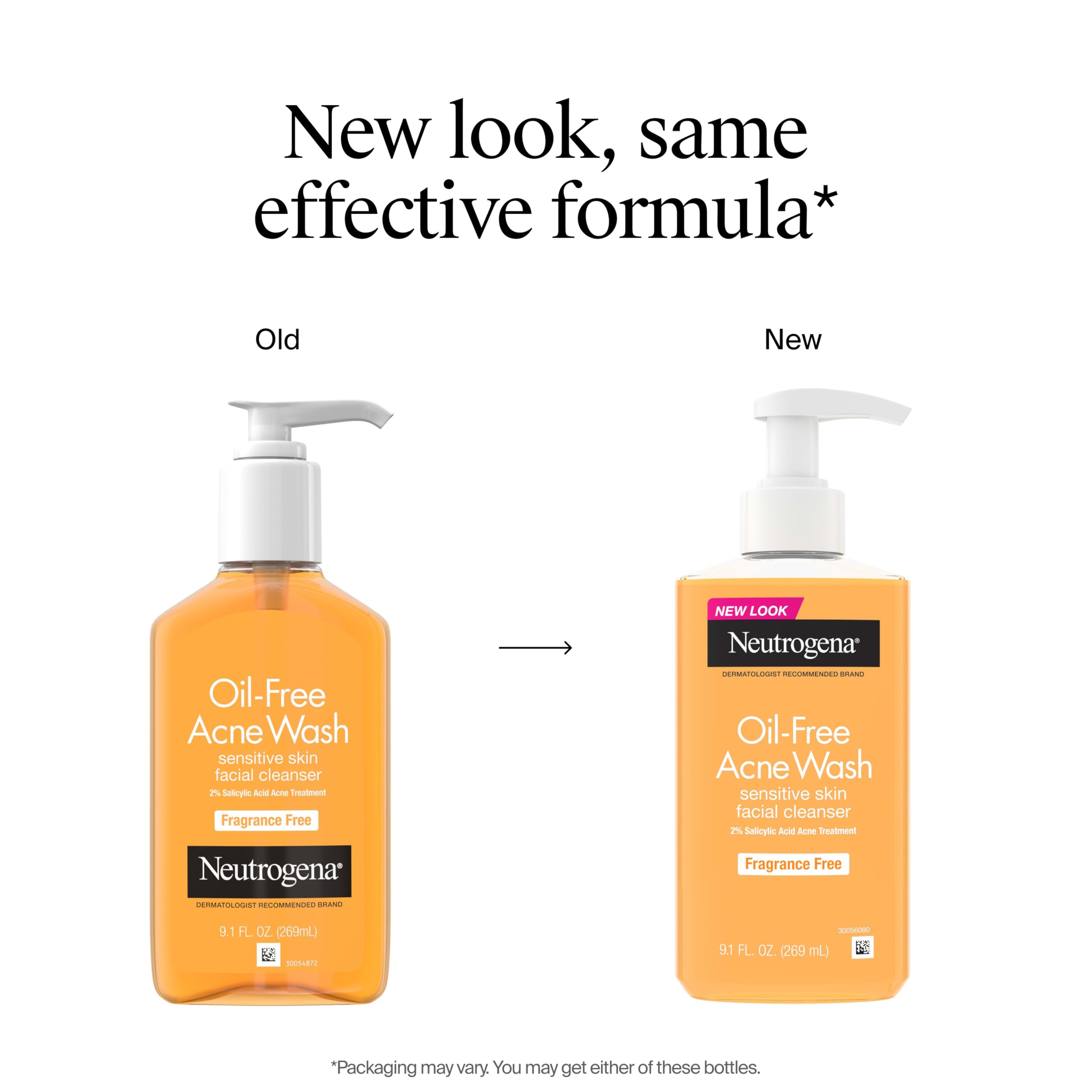 Neutrogena Oil Free Acne Face Wash, Fragrance Free, 9.1 fl oz