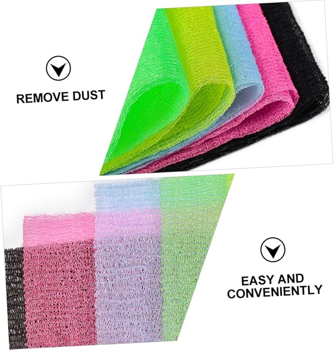 FOMIYES 5Pcs Long Strap Back Washer Exfoliating Scrubber for Bathing Skin Massage and Cleaning for Hard to Reach Areas Random Colors Random Color