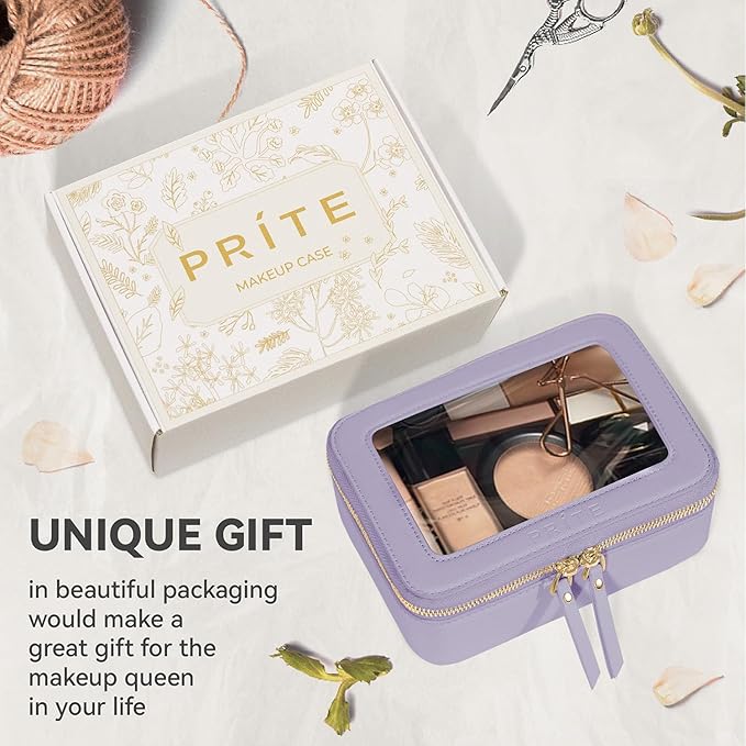 Prite Clear Makeup Bag Travel Cosmetic Organizer Toiletry Case for Women