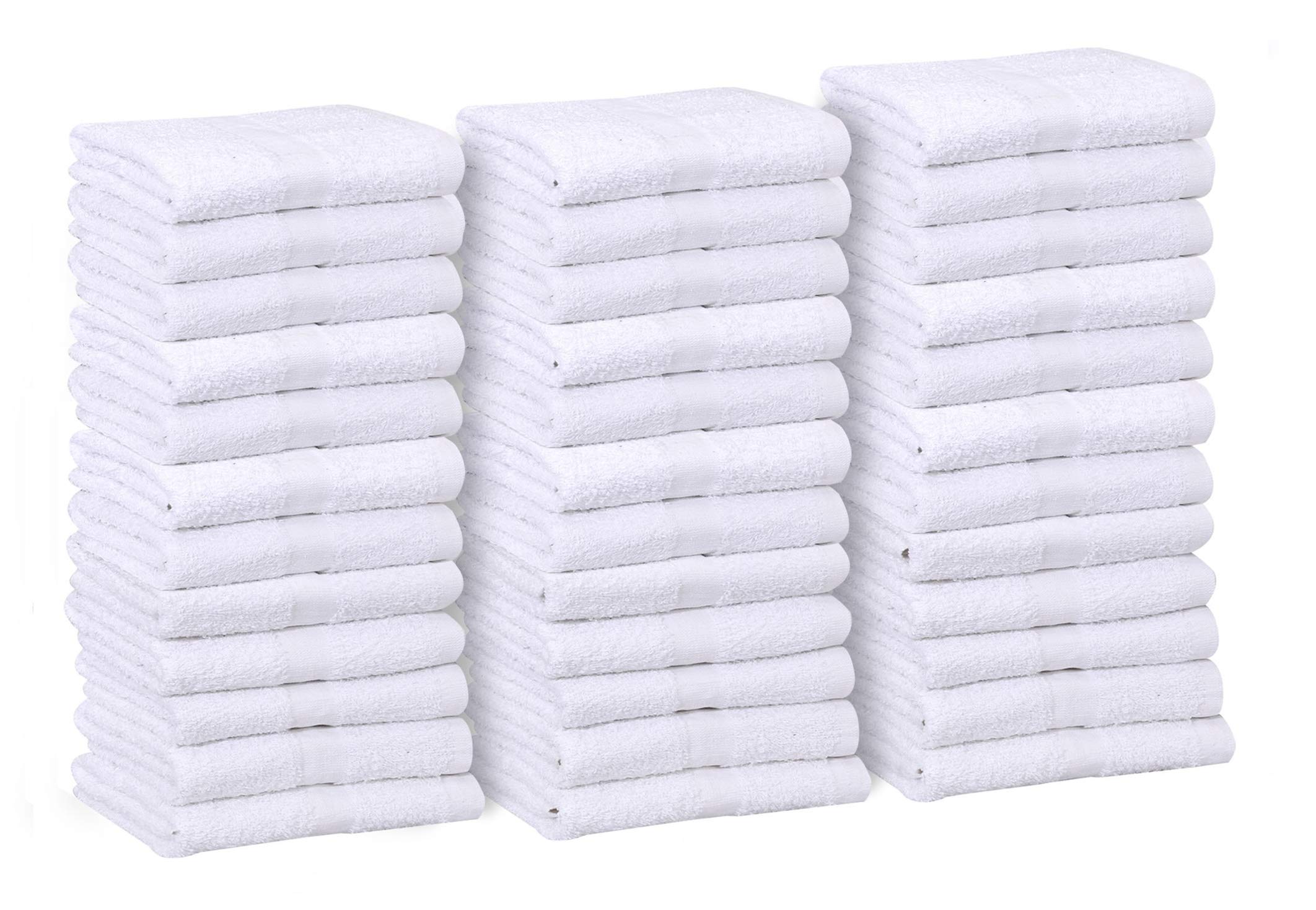 GOLD TEXTILES Bulk Pack 60 Pcs (5 Dozen) White Economy 15x25 Inches Basic Hand Towel - 2.25 lb/dz
