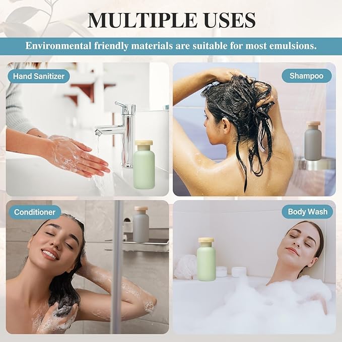 Travel Shampoo Bottles for Toiletries, Leak Proof Travel Size Toiletries Bottle Containers for Shampoo and Conditioner, Reusable Squeeze Bottles, Essentials Accessories (Garden Series, 3.4oz, 4Pcs)
