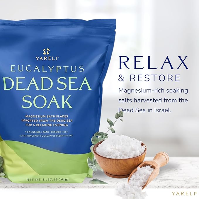 Yareli Magnesium Flakes Dead Sea Bath Soak, 5lb Eucalyptus