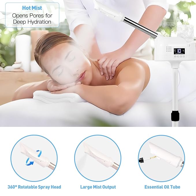 Facial Steamer Hot Mist Spray, SPA Ozone Steamer for Spa at Home and Salon