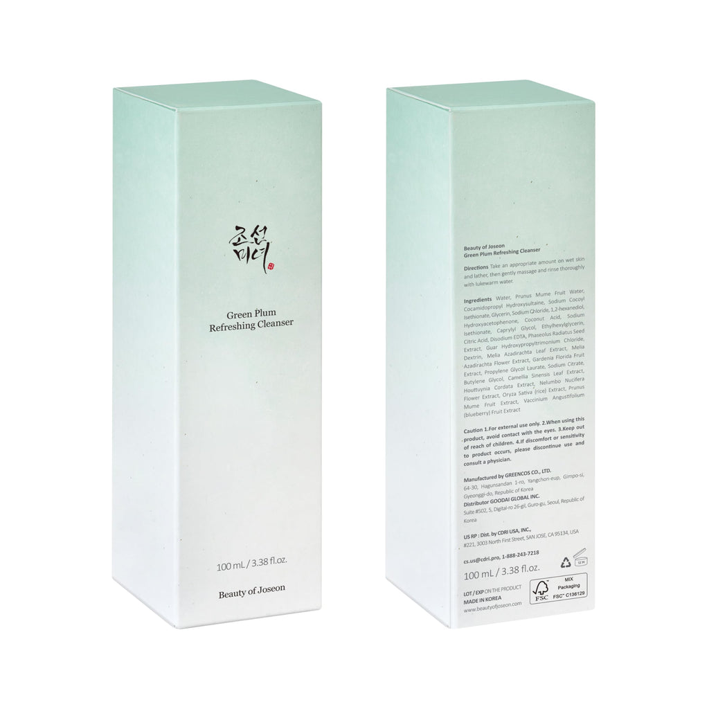 Beauty of Joseon Green Plum Refreshing Cleanser Gel Type Deep Pore Cleansing, Face Cleansers for All Skin Types, Korean Skincare 100ml, 3.38 fl.oz