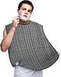 YQxwJL Gray Plaid Lines Print Beard Bib Shaving Apron, Beard Hair Trimming Cape Gift For Dad