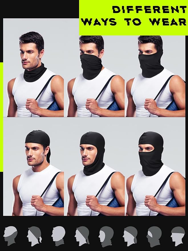 SATINIOR 6 Pcs Ski Mask Cover Balaclava Full Face Mask Summer Face Cover UV Windproof Balaclava for Men Women Outdoor Sports