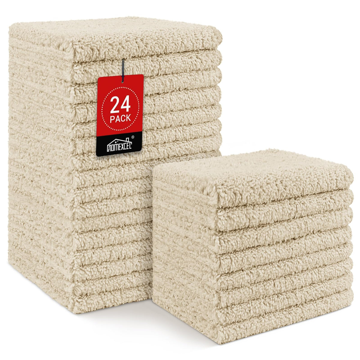 HOMEXCEL Washcloths 12PK, Ultra Soft&Highly Absorbent Face Towels, 12X12 in