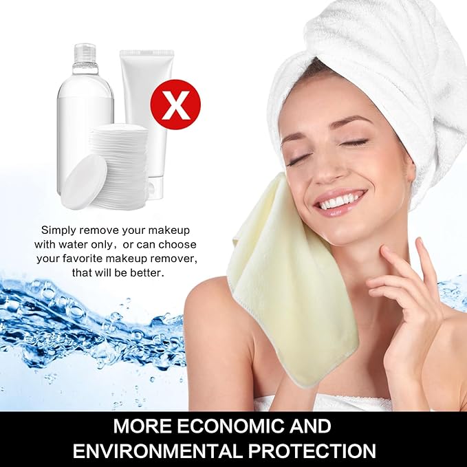 SINLAND Microfiber Facial Cloths Fast Drying Washcloth 12inch x 12inch Absorbent Face Wash Cloth Soft Makeup Remover Cloths