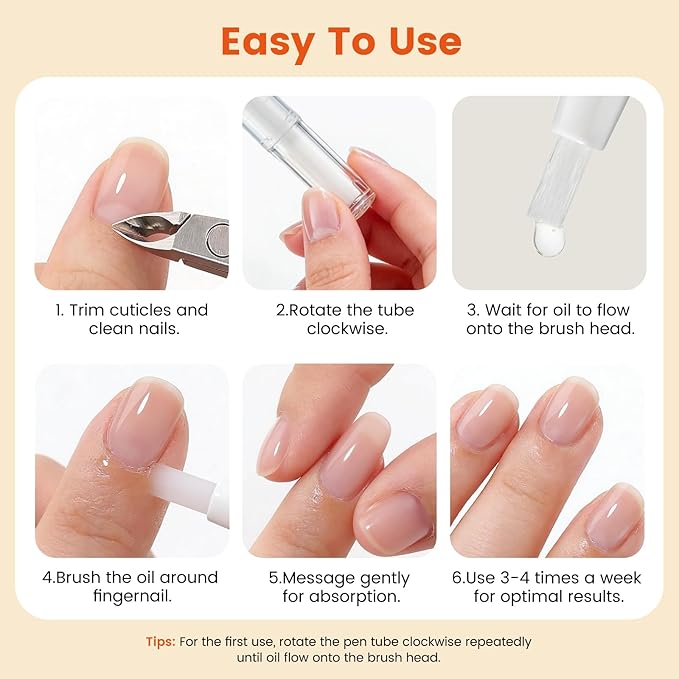 Honey Nail Oil Treatment for Growth & Strength, Cuticle Oil Pen to Deeply Nourish, Moisturize & Repair Dry, Brittle, Peeling & Damaged Nails, Mother's Day Gifts for Mom