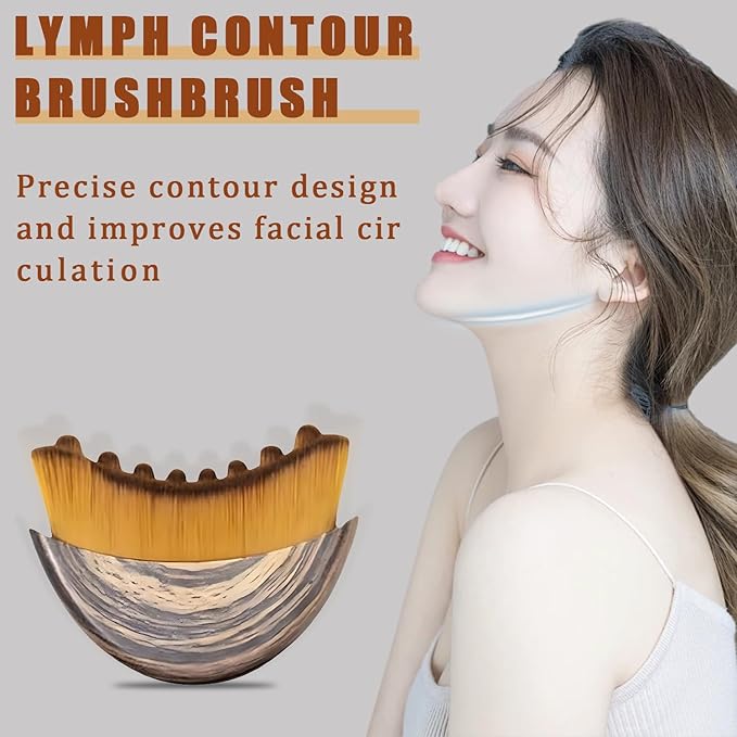 Lymphatic Contour Face Brush, Lymphatic Drainage Massager for Face, Ergonomic Facial Massage Tool for De-Puffing, Skin Firming & Enhanced Skincare Absorption