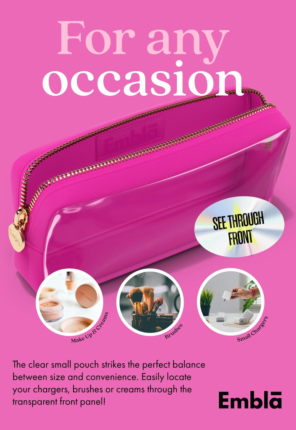 Makeup Bag for Women, Travel Cosmetic Organizer, Waterproof Toiletry Pouch