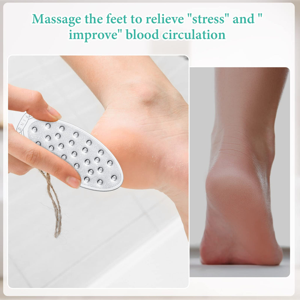 1 Pcs Stainless Steel Foot File Callus Remover Double Sided Metal Foot Scraper Rasp Scrubber for Wet or Dry Skin Professional Pedicure Tool for Hard Skin Cracked Heels Feet (Classic Style)