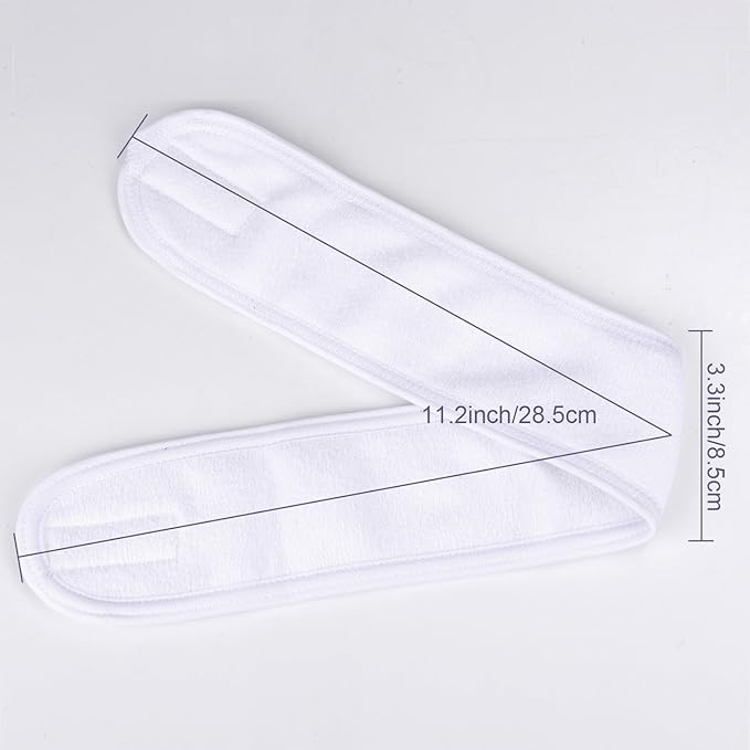 Whaline Spa Headband 4 Pcs White Makeup Hair Band Facial Head Wrap Hair Tie