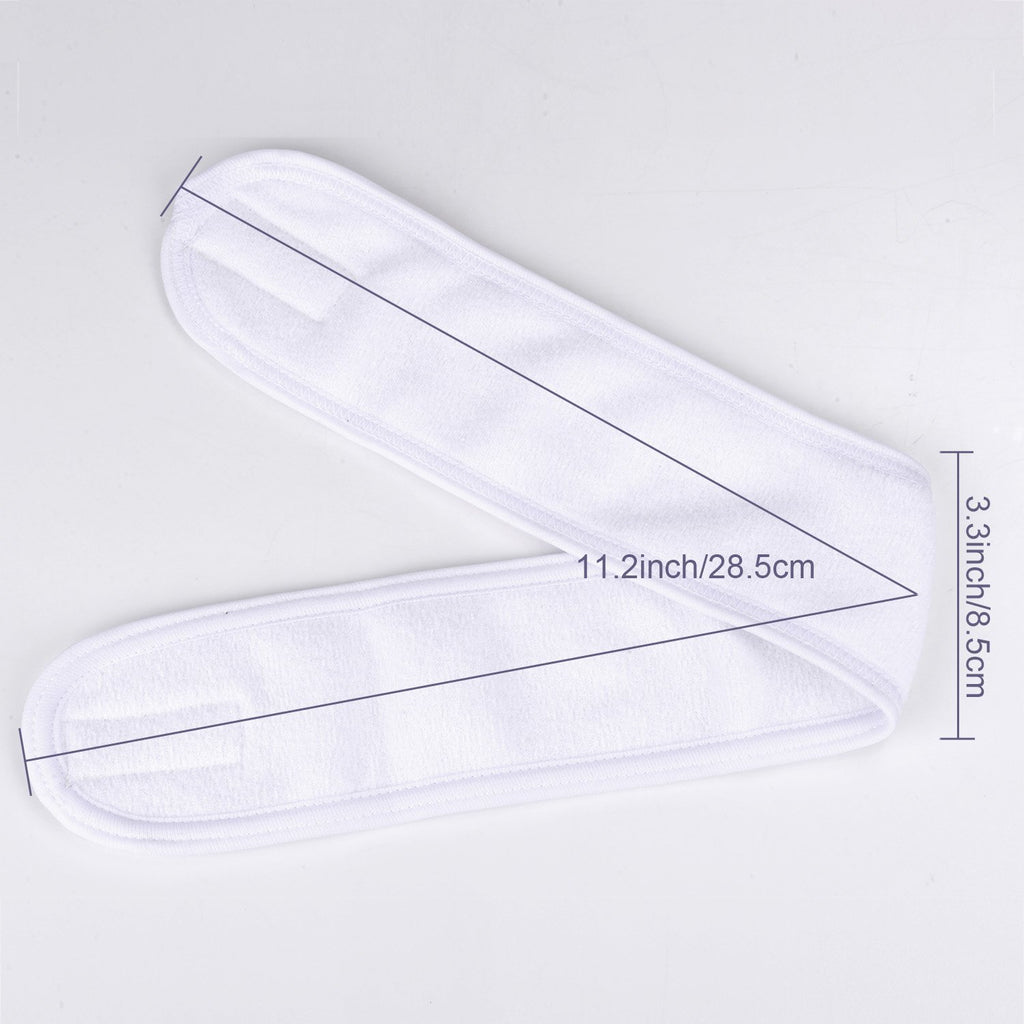 Whaline Spa Headband 4 Pcs White Makeup Hair Band Facial Head Wrap Hair Tie