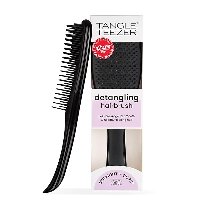 Tangle Teezer Ultimate Detangler Brush, Straight to Wavy, Liquorice Black