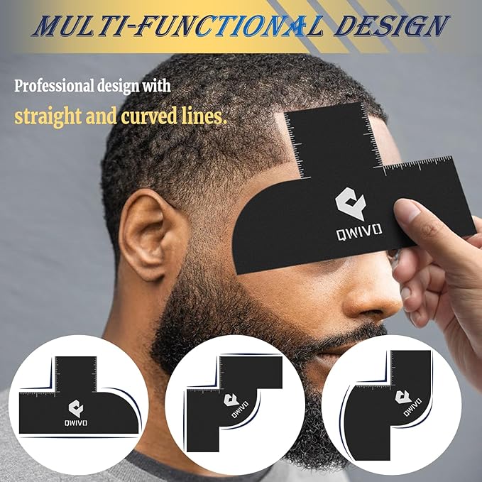 3 in 1 Barber Enhancement Card Set Hairline Beard Line Up Tool Stencils