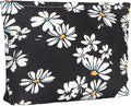 Ksriylm Cute Elegent Black Floral Flower Makeup Pouch for Women Small Make Up Bag for Purse Zipper Initial Makeup Cosmetic Bags Pouches for Purse Aesthetic Travel Toiletry Bags