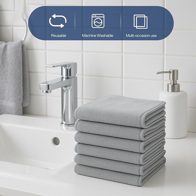 JJUNW 12 PCS U-Shaped Facial Towels, Split Design Estheticians Towels