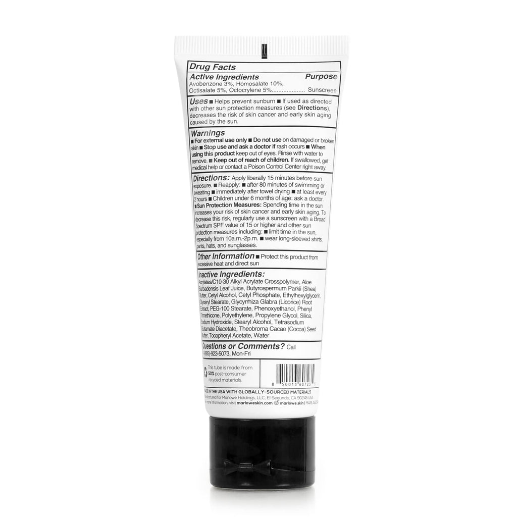 MARLOWE. Face Moisturizer with SPF 50, Daily Sunscreen Lotion, 3.4 oz