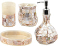 Milano Mother of Pearl 4 Piece Resin Bathroom Accessories Set