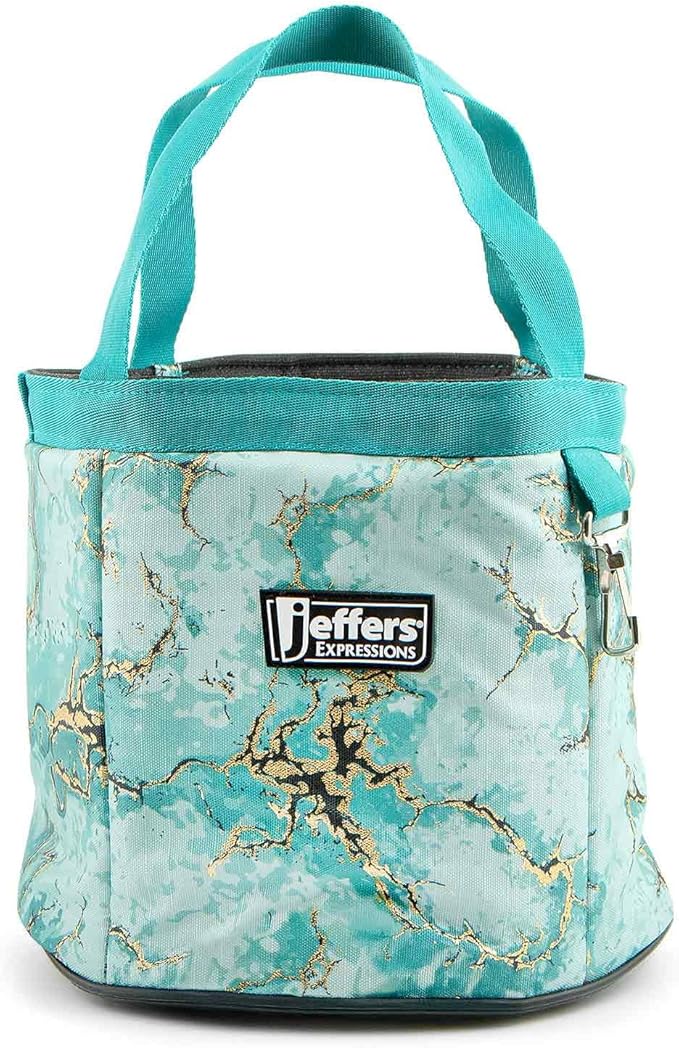Jeffers Expression Grooming Tote Caddy, 8" L x 9" W - Durable Ripstop Bag Organizer w/Pockets, Portable Storage for Horse, Dog, Goat & Livestock Care Tools, Barn & Travel Utility Tote - Bisbee Blue