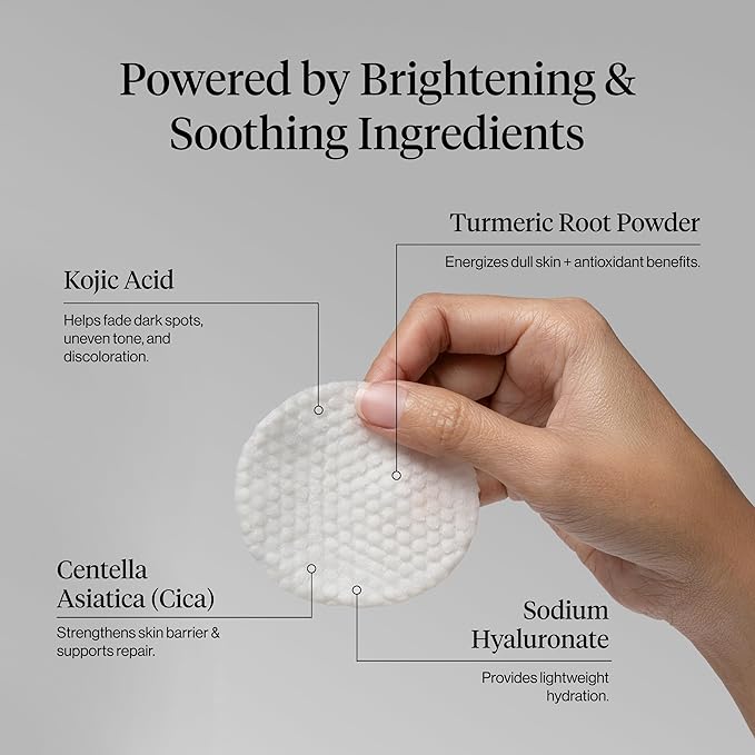 Kitsch Kojic Acid Pre-Soaked Cotton Pads for Face and Body – 50 Count