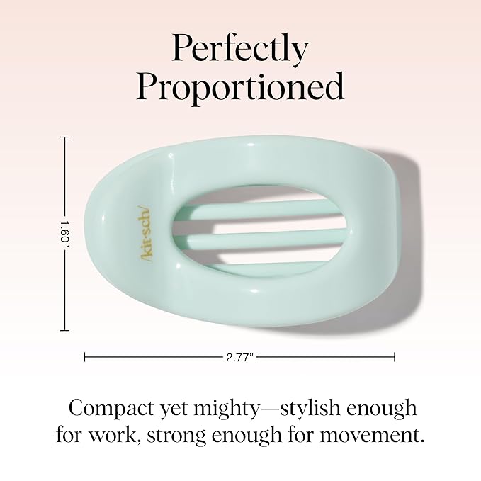 Kitsch Small Flat Claw Clips for Women - Stylish Flat Hair Clips, Strong Hold for Thick & Fine Hair | Non-Slip for Secure, Comfortable All-Day Wear - Sage Leaf