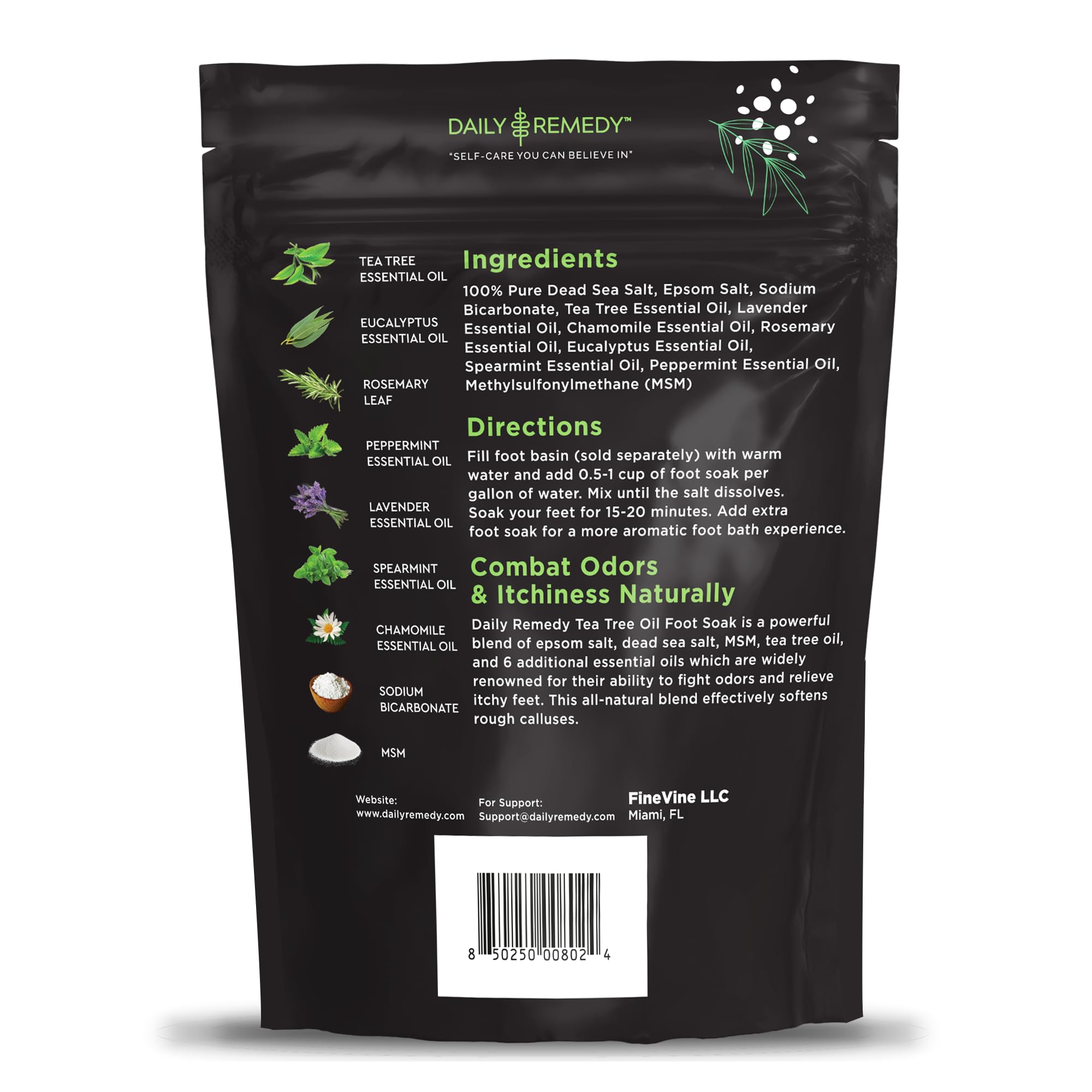 Tea Tree Oil Foot Soak with Epsom Salt - Made in USA - for Toenail irritations, Athletes Foot, Stubborn Foot Odor Scent, Softens Calluses & Soothes Sore Tired Feet - 16 Ounce