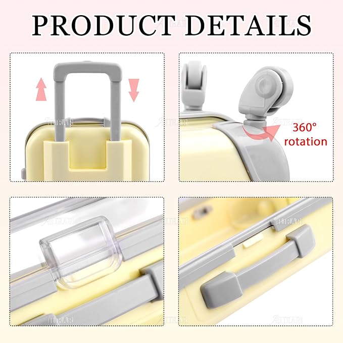 AUEAR, 2 Pack Mini Empty Luggage Storage Box Clear Suitcase Packaging Case